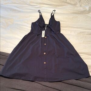VotePretty Navy Tie-Front Dress